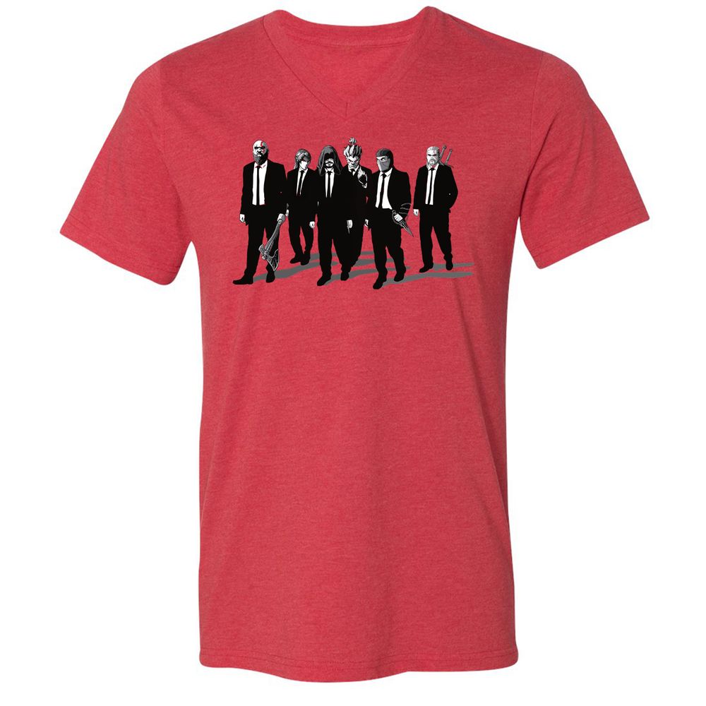 Unisex V-Neck T-Shirt - 3G4MZY2V - Heather Red - 5