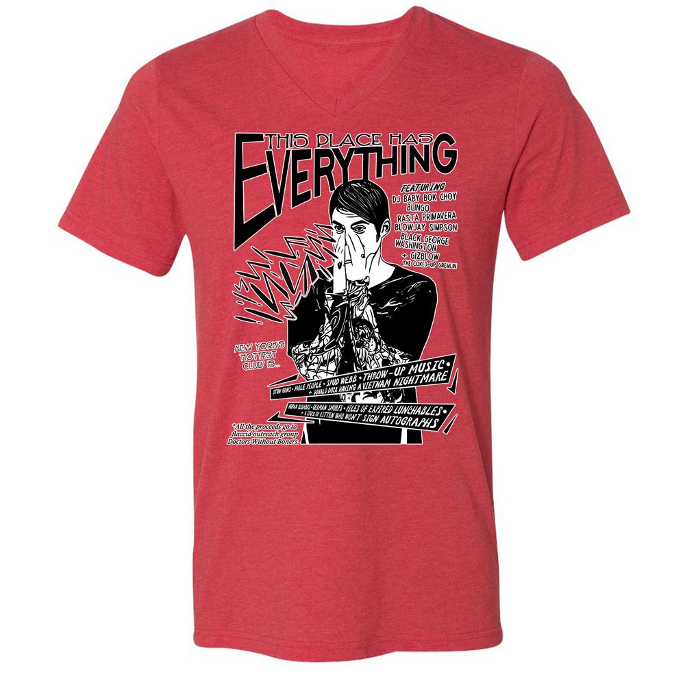 Unisex V-Neck T-Shirt - Z6T49YAR - Heather Red - 5