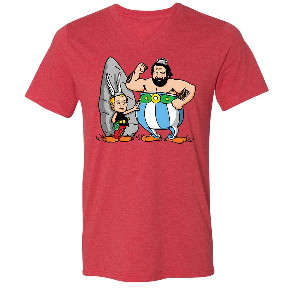 Unisex V-Neck T-Shirt - Y1AS78VN - Heather Red - 5