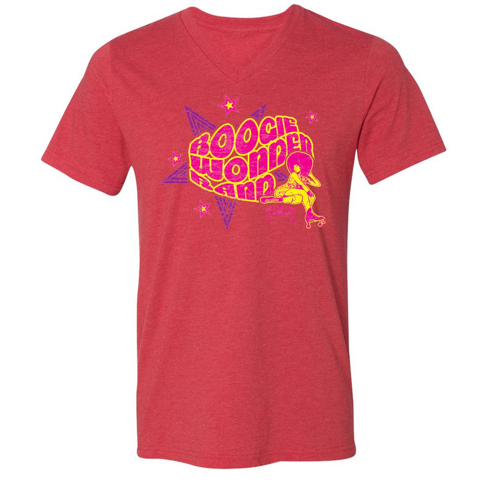 Unisex V-Neck T-Shirt - 8MDKS636 - Heather Red - 5