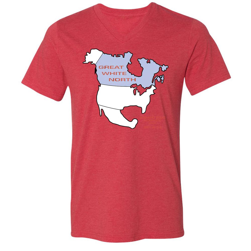 Unisex V-Neck T-Shirt - YKZCEXM5 - Heather Red - 5