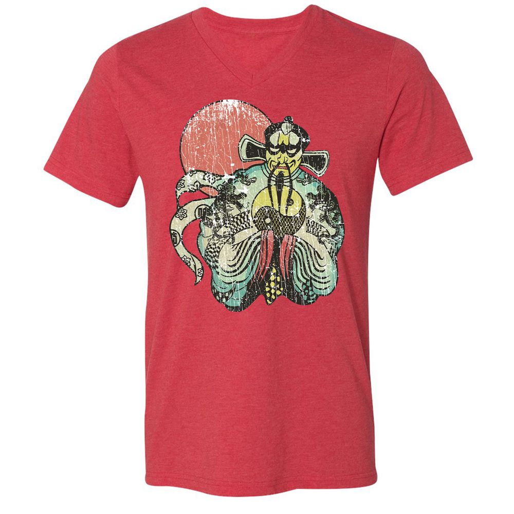 Unisex V-Neck T-Shirt - R569RVSG - Heather Red - 5