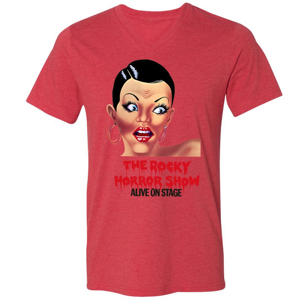 Unisex V-Neck T-Shirt - T3EACHTJ - Heather Red - 5