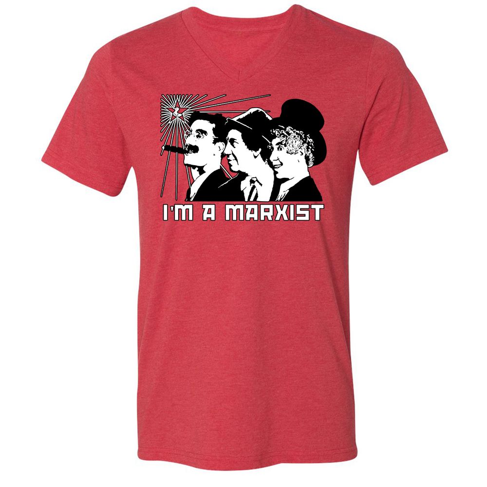 Unisex V-Neck T-Shirt - J9LPN5CU - Heather Red - 5