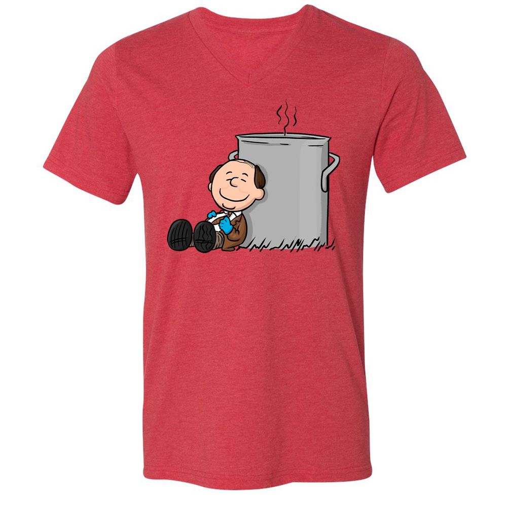 Unisex V-Neck T-Shirt - VDQA34A8 - Heather Red - 5