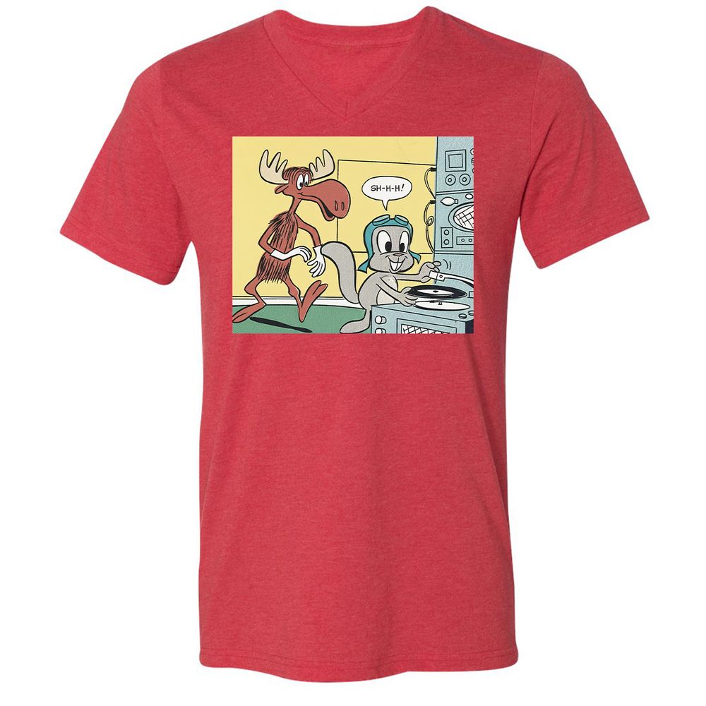 Unisex V-Neck T-Shirt - WCEEEAD6 - Heather Red - 5