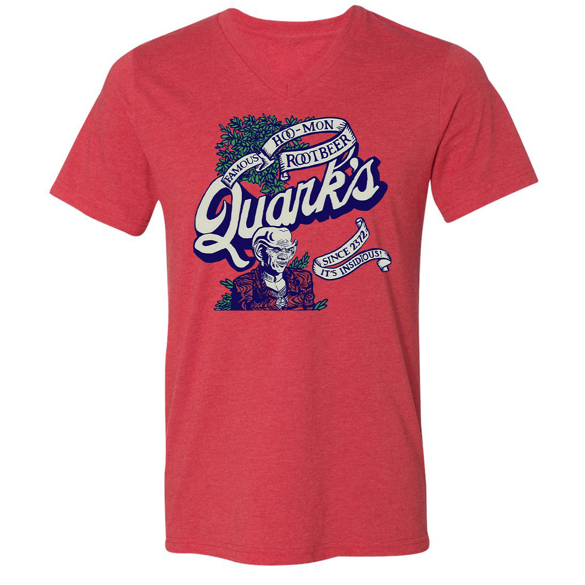 Unisex V-Neck T-Shirt - RA8TM6SA - Heather Red - 5