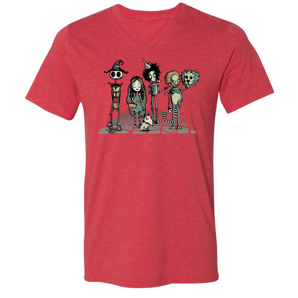 Unisex V-Neck T-Shirt - 99RSBFTE - Heather Red - 5