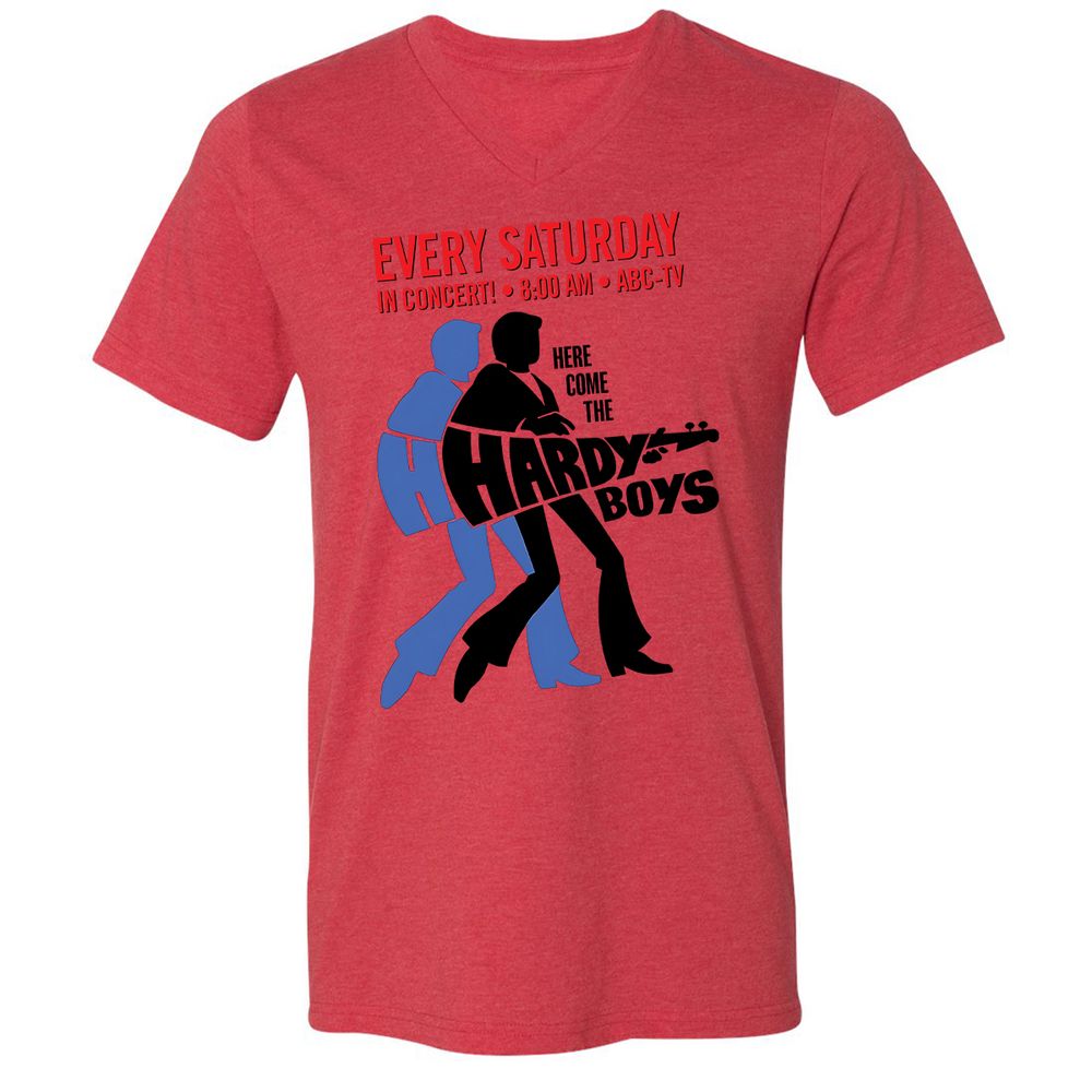 Unisex V-Neck T-Shirt - N1D6HXYE - Heather Red - 5