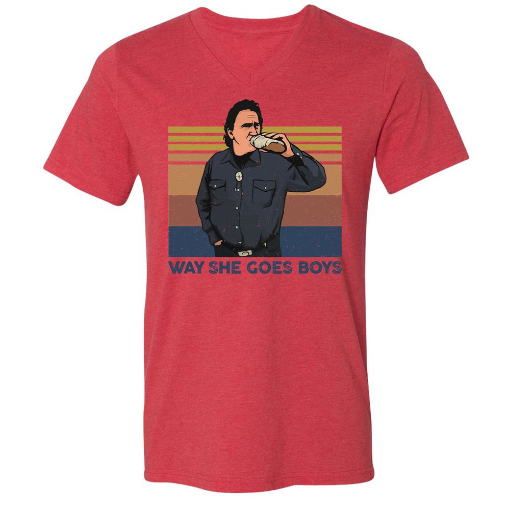 Unisex V-Neck T-Shirt - DQYHL8TK - Heather Red - 5