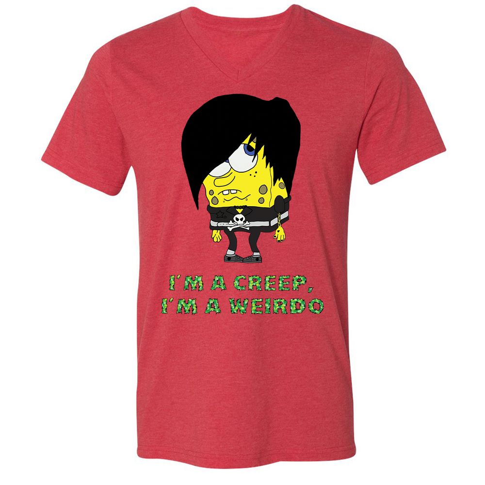 Unisex V-Neck T-Shirt - LCVV9YMR - Heather Red - 5