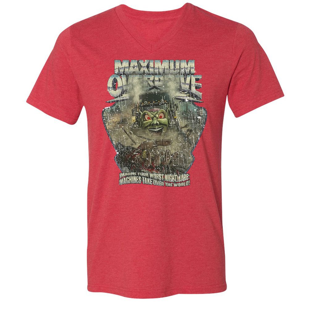 Unisex V-Neck T-Shirt - GEXNWCLX - Heather Red - 5