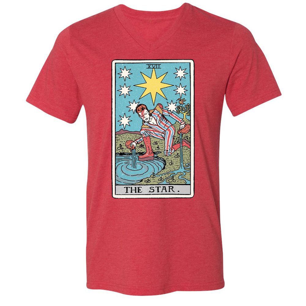 Unisex V-Neck T-Shirt - S8BLAS6E - Heather Red - 5