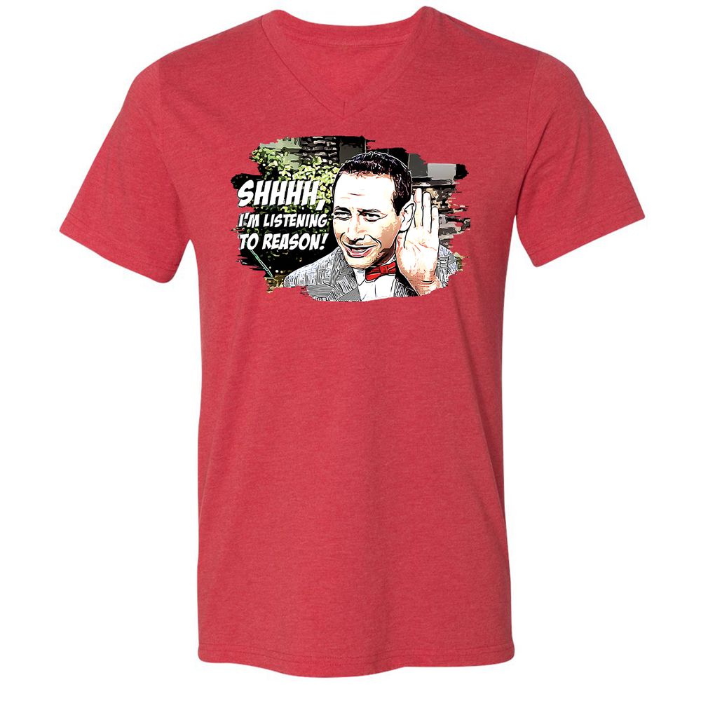 Unisex V-Neck T-Shirt - C4J2TBSS - Heather Red - 5