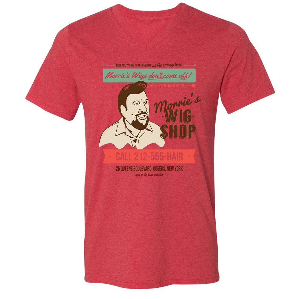 Unisex V-Neck T-Shirt - N8YYW471 - Heather Red - 5