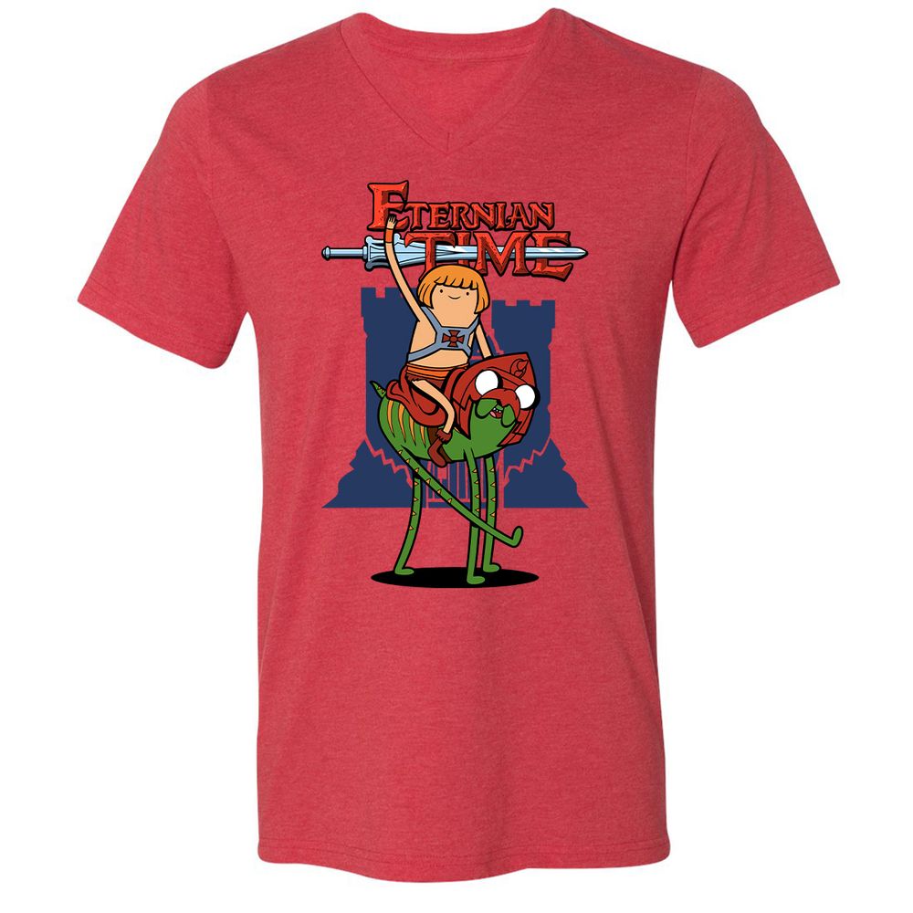 Unisex V-Neck T-Shirt - 4HASWWVM - Heather Red - 5