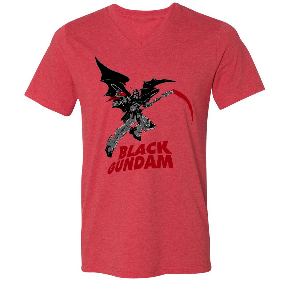 Unisex V-Neck T-Shirt - 1HRLHV6P - Heather Red - 5