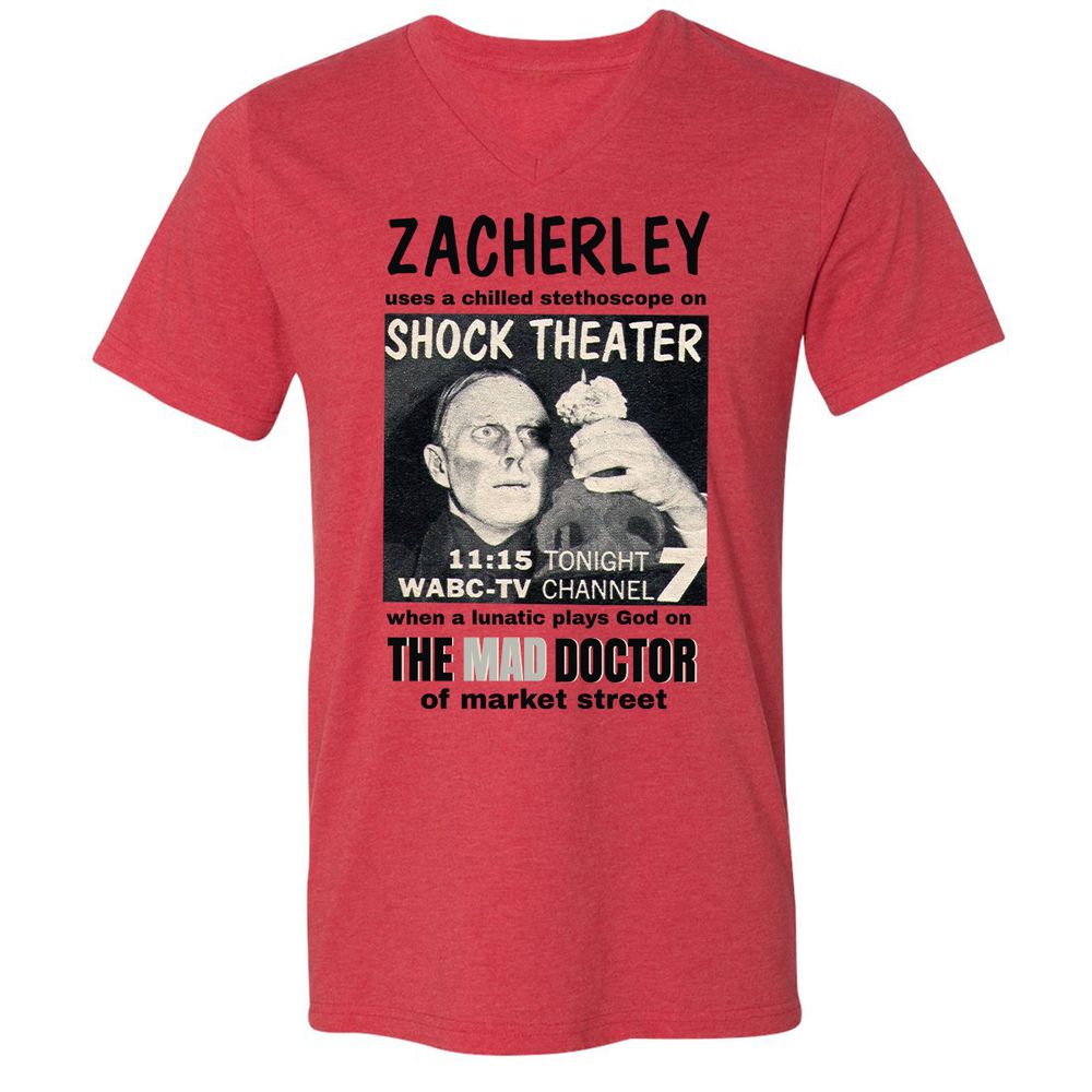 Unisex V-Neck T-Shirt - N63WRNDZ - Heather Red - 5