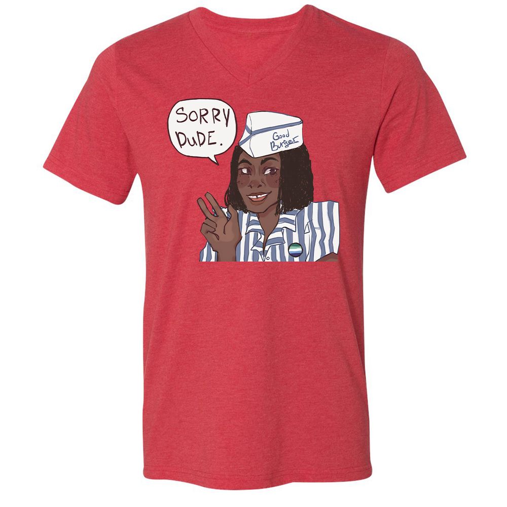 Unisex V-Neck T-Shirt - GDRYEMTK - Heather Red - 5