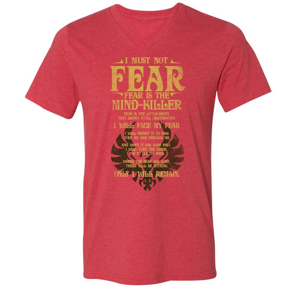 Unisex V-Neck T-Shirt - 4XVLGZ2B - Heather Red - 5