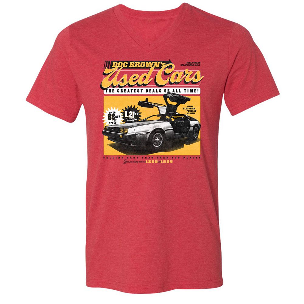 Unisex V-Neck T-Shirt - FK7WTCYD - Heather Red - 5