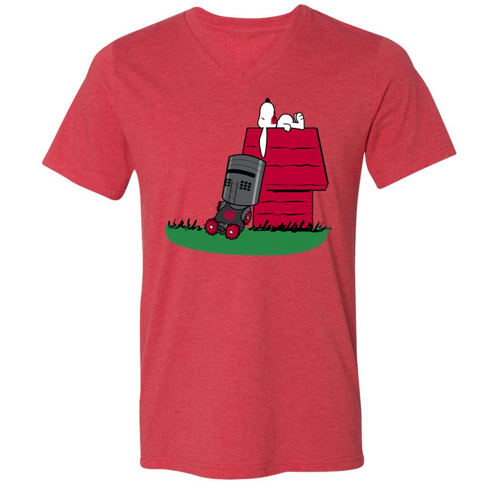 Unisex V-Neck T-Shirt - E97P5S6R - Heather Red - 5