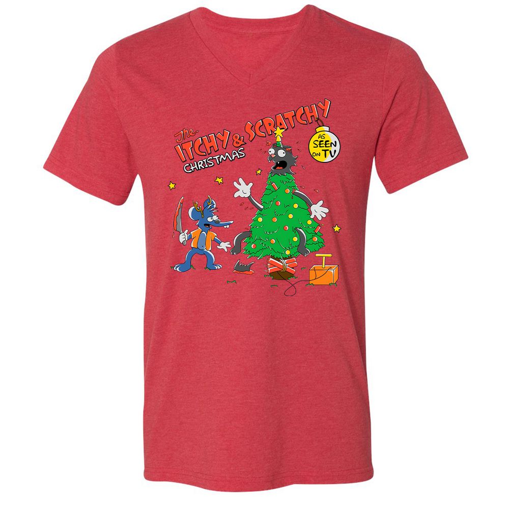 Unisex V-Neck T-Shirt - NLW53AAE - Heather Red - 5