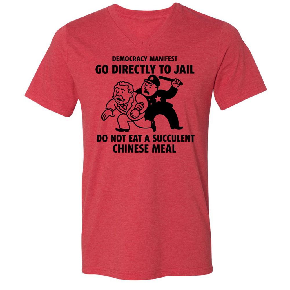 Unisex V-Neck T-Shirt - T5Y4XNMA - Heather Red - 5