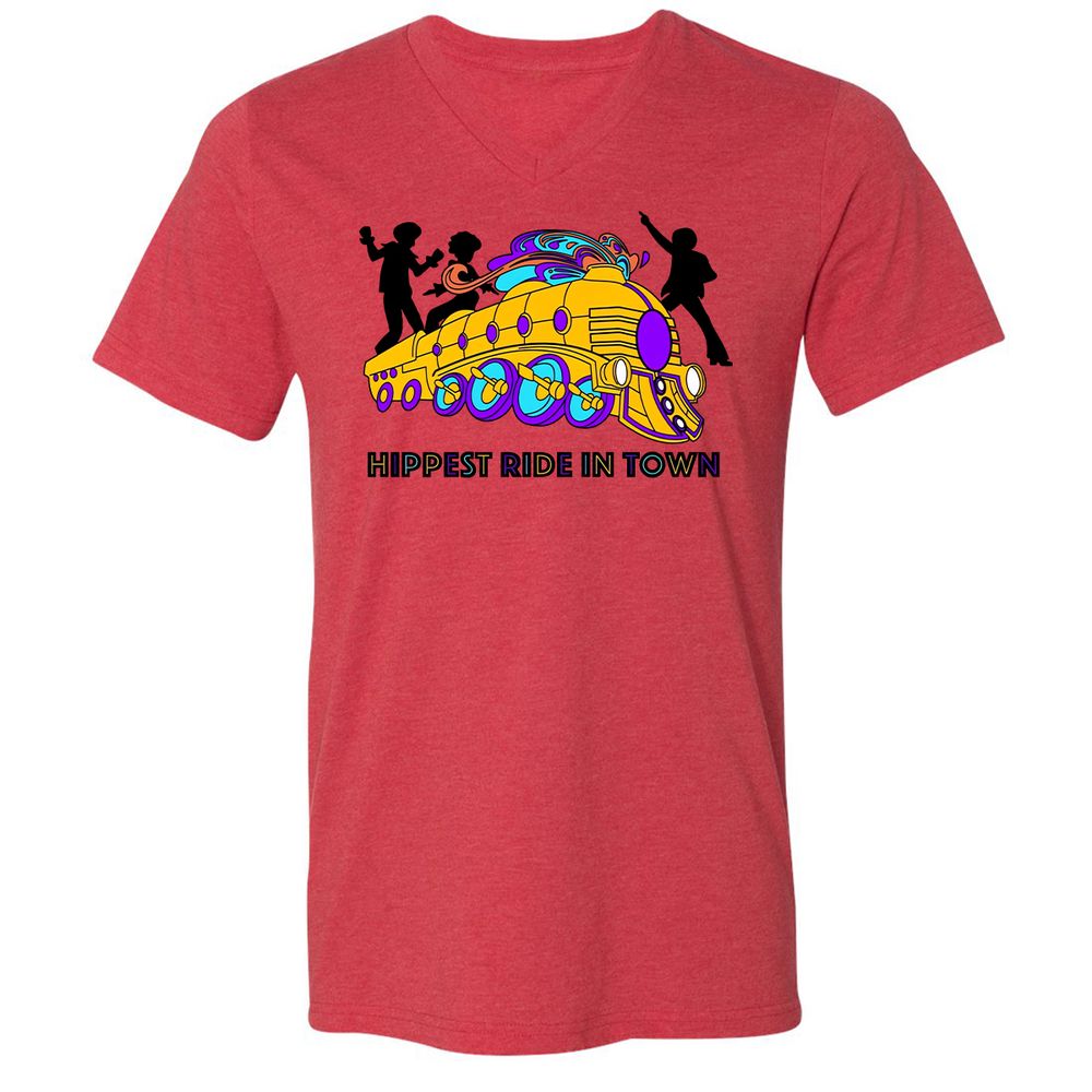 Unisex V-Neck T-Shirt - 1S7VDVJG - Heather Red - 5