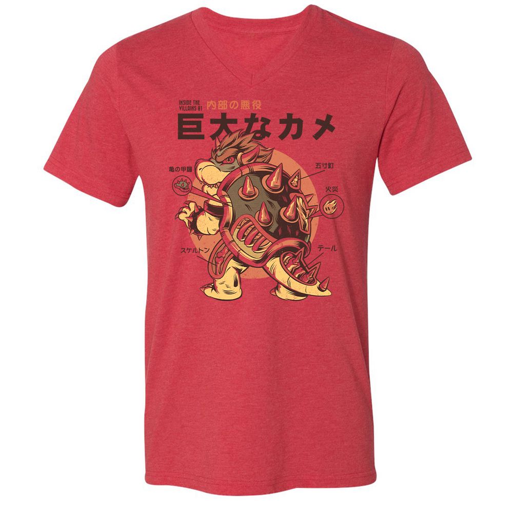 Unisex V-Neck T-Shirt - XJPUBABX - Heather Red - 5