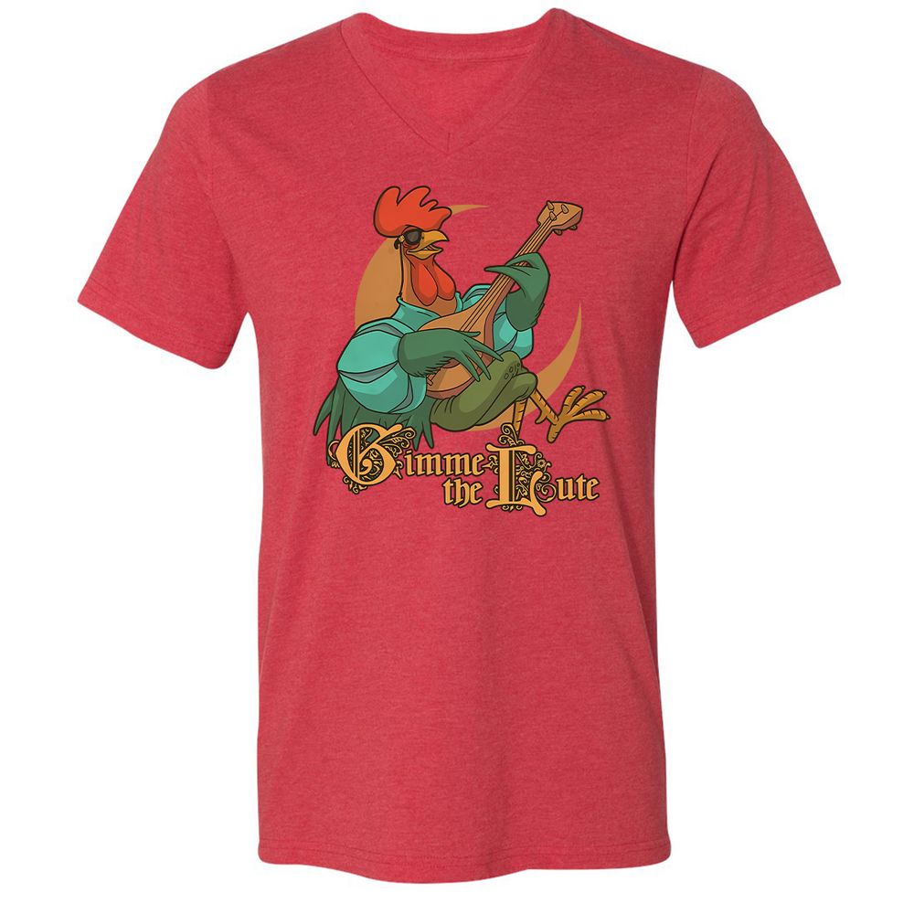 Unisex V-Neck T-Shirt - 6M3M9VZ9 - Heather Red - 5