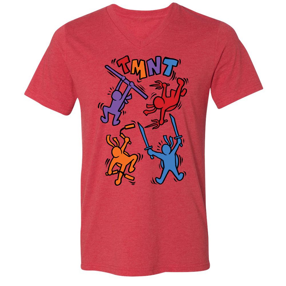 Unisex V-Neck T-Shirt - XPPCFY9W - Heather Red - 5