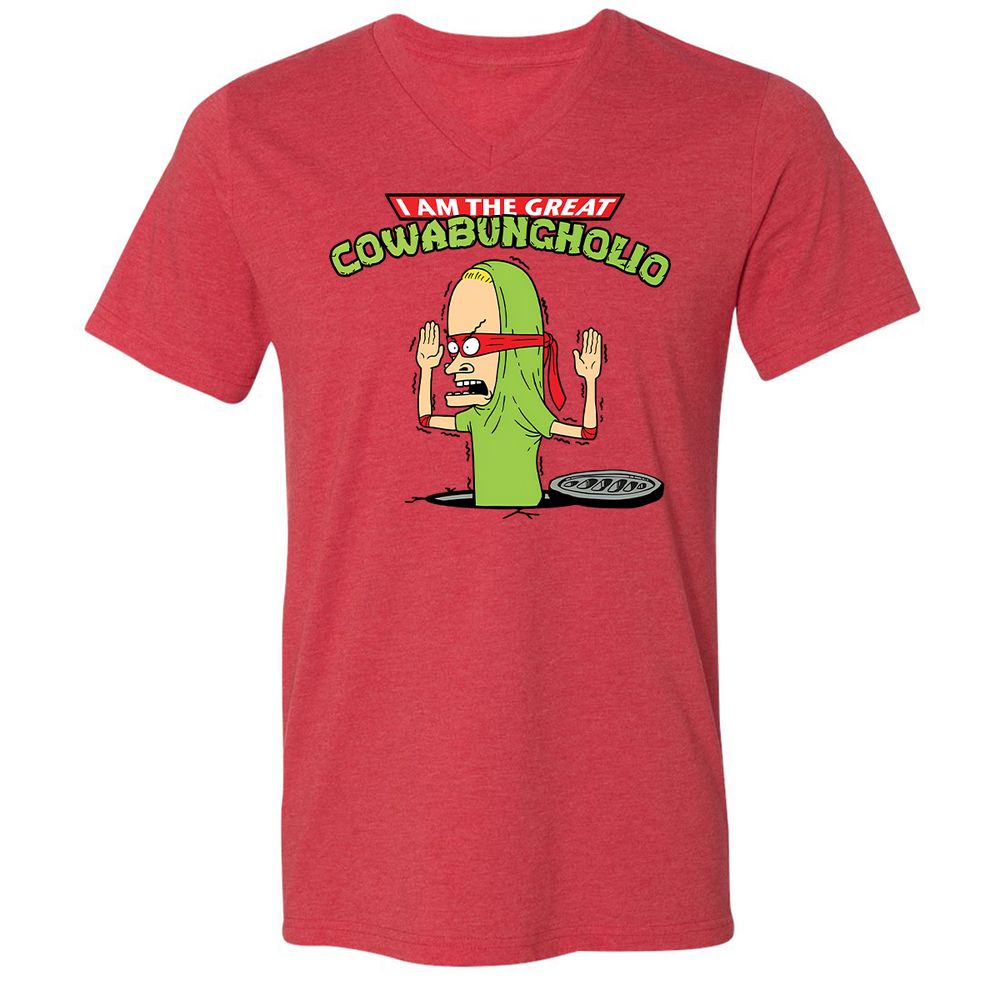 Unisex V-Neck T-Shirt - MD59U82E - Heather Red - 5