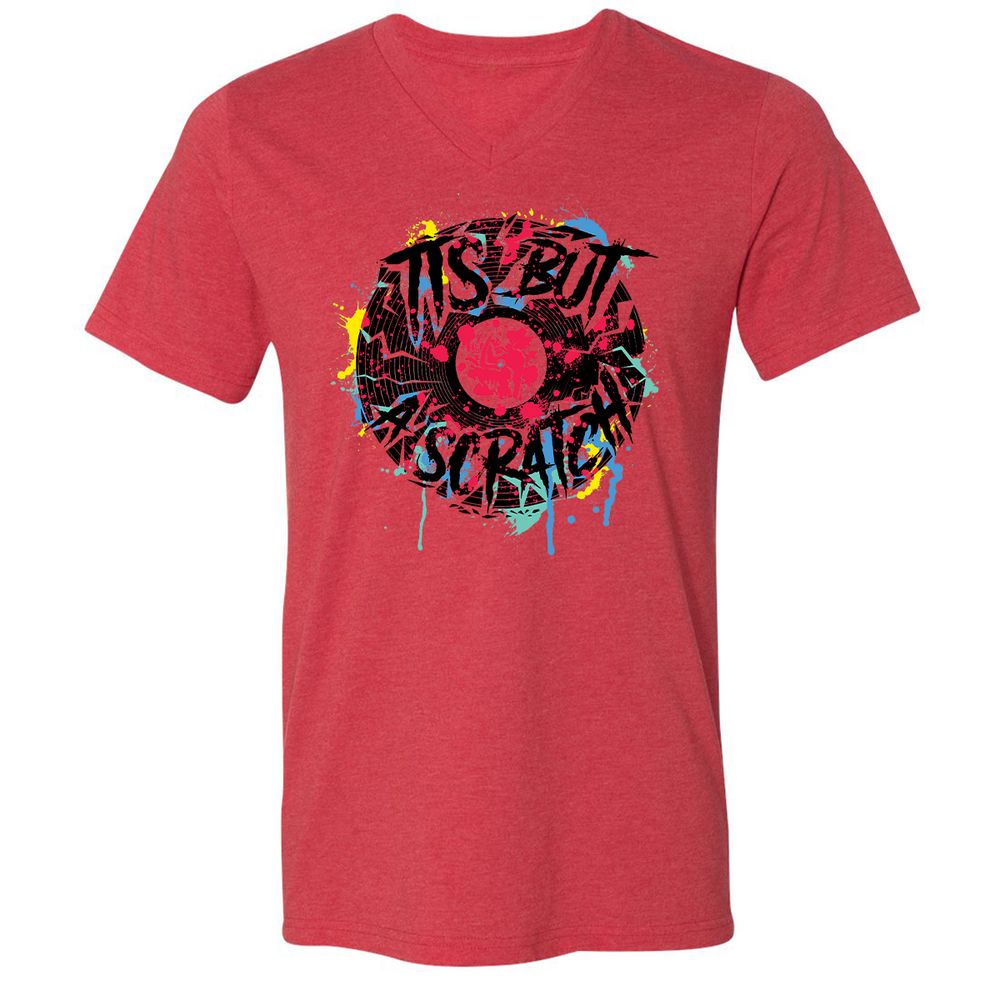 Unisex V-Neck T-Shirt - CKR651FE - Heather Red - 5