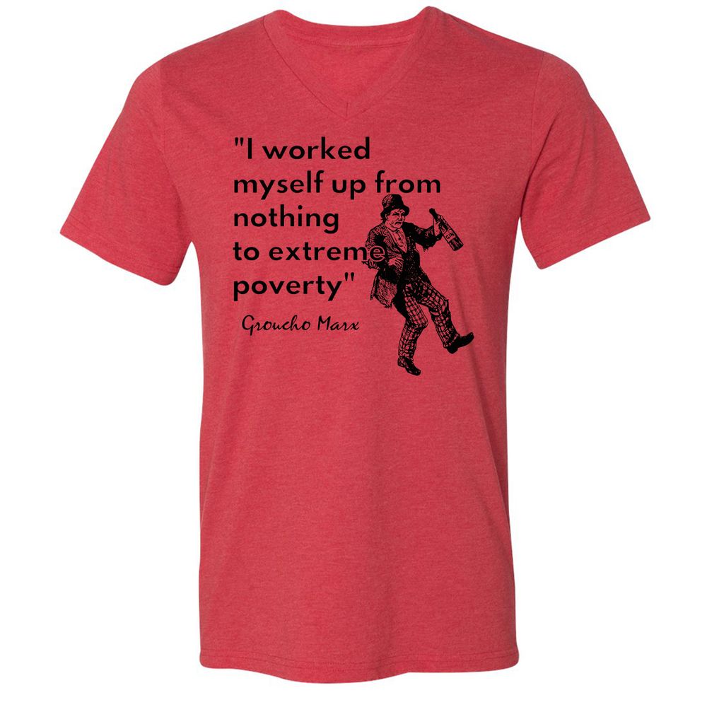 Unisex V-Neck T-Shirt - NUAAFYD3 - Heather Red - 5