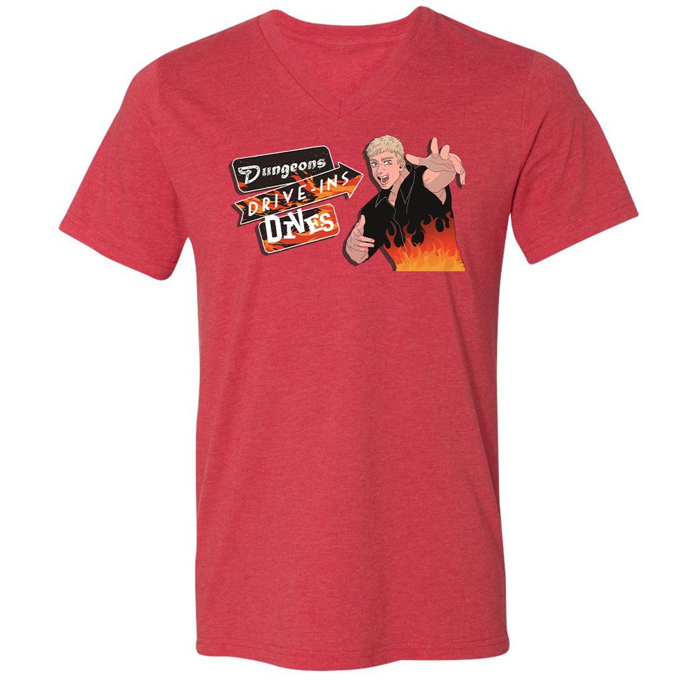 Unisex V-Neck T-Shirt - V1EP46GY - Heather Red - 5