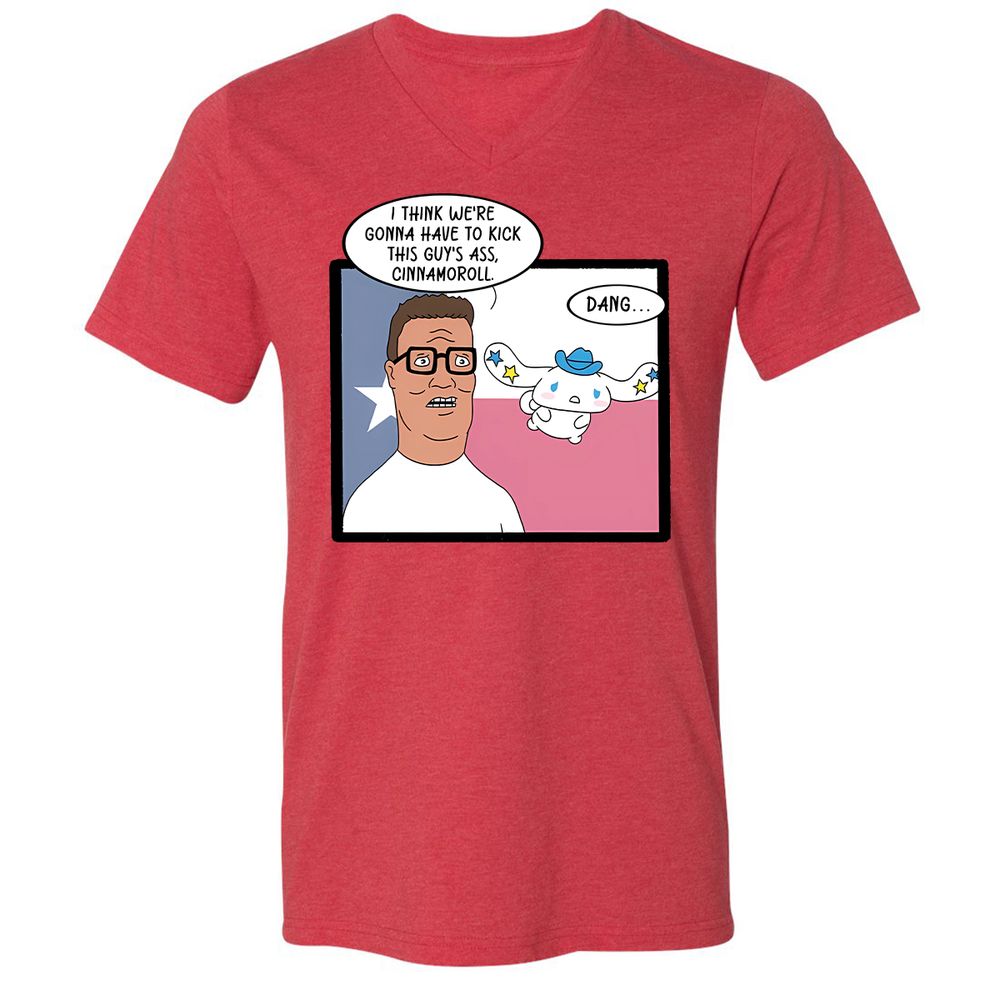 Unisex V-Neck T-Shirt - 78JRJWKD - Heather Red - 5