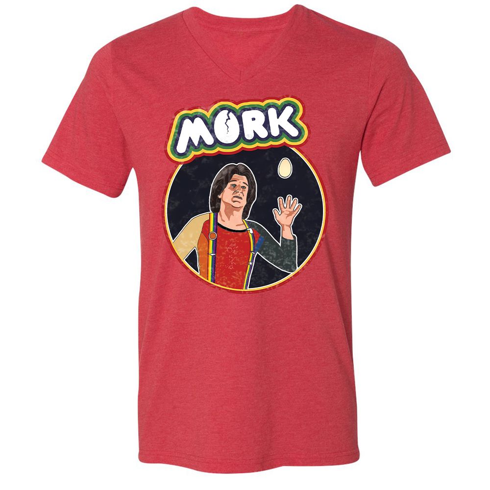 Unisex V-Neck T-Shirt - LWM9SJV7 - Heather Red - 5