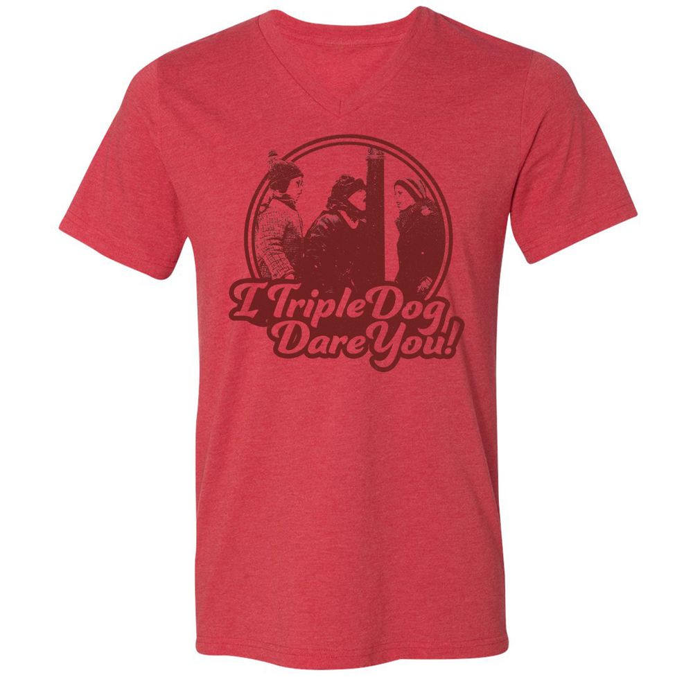 Unisex V-Neck T-Shirt - CAM4X1CL - Heather Red - 5