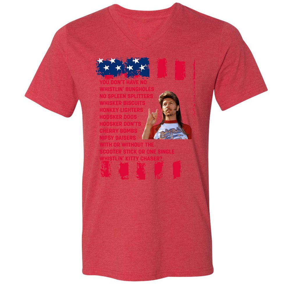 Unisex V-Neck T-Shirt - QSJZ3X14 - Heather Red - 5