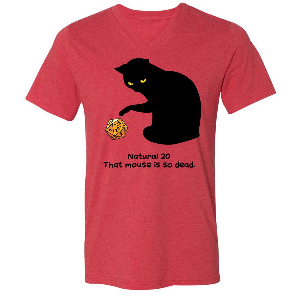 Unisex V-Neck T-Shirt - A3KJJRY3 - Heather Red - 5