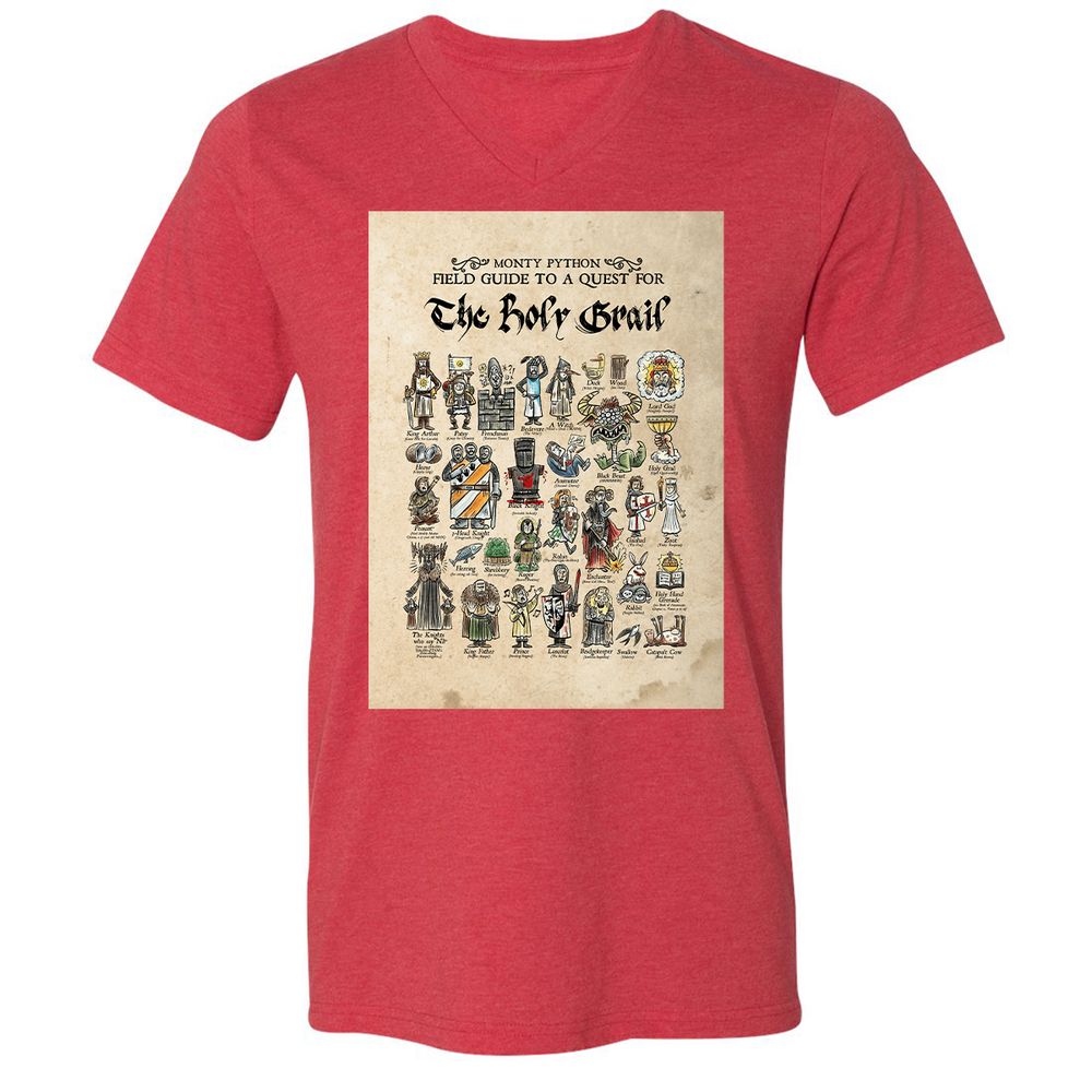 Unisex V-Neck T-Shirt - FRSCP2D9 - Heather Red - 5