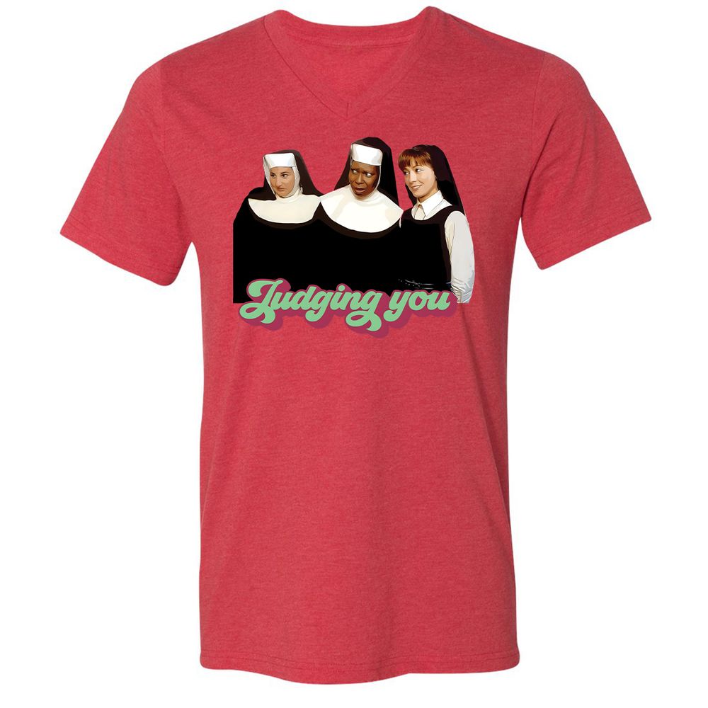 Unisex V-Neck T-Shirt - SXHT8TB6 - Heather Red - 5