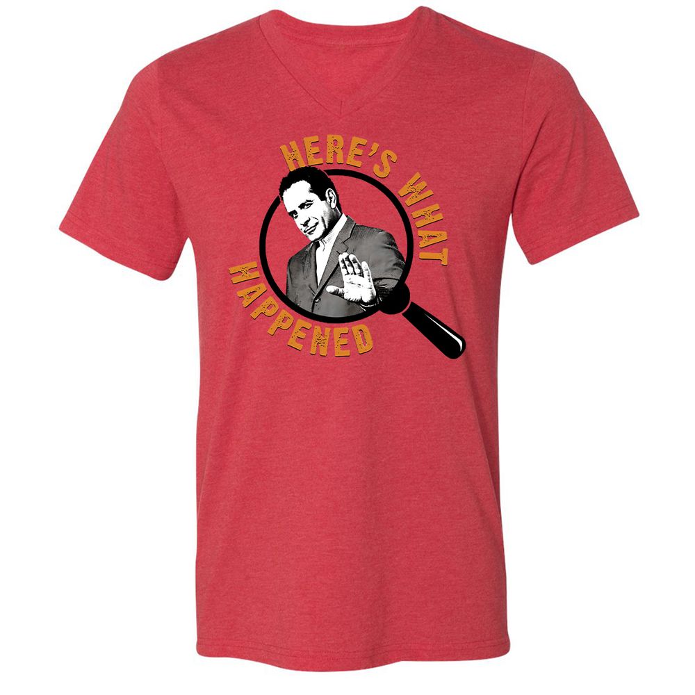 Unisex V-Neck T-Shirt - 5AR2YPMR - Heather Red - 5
