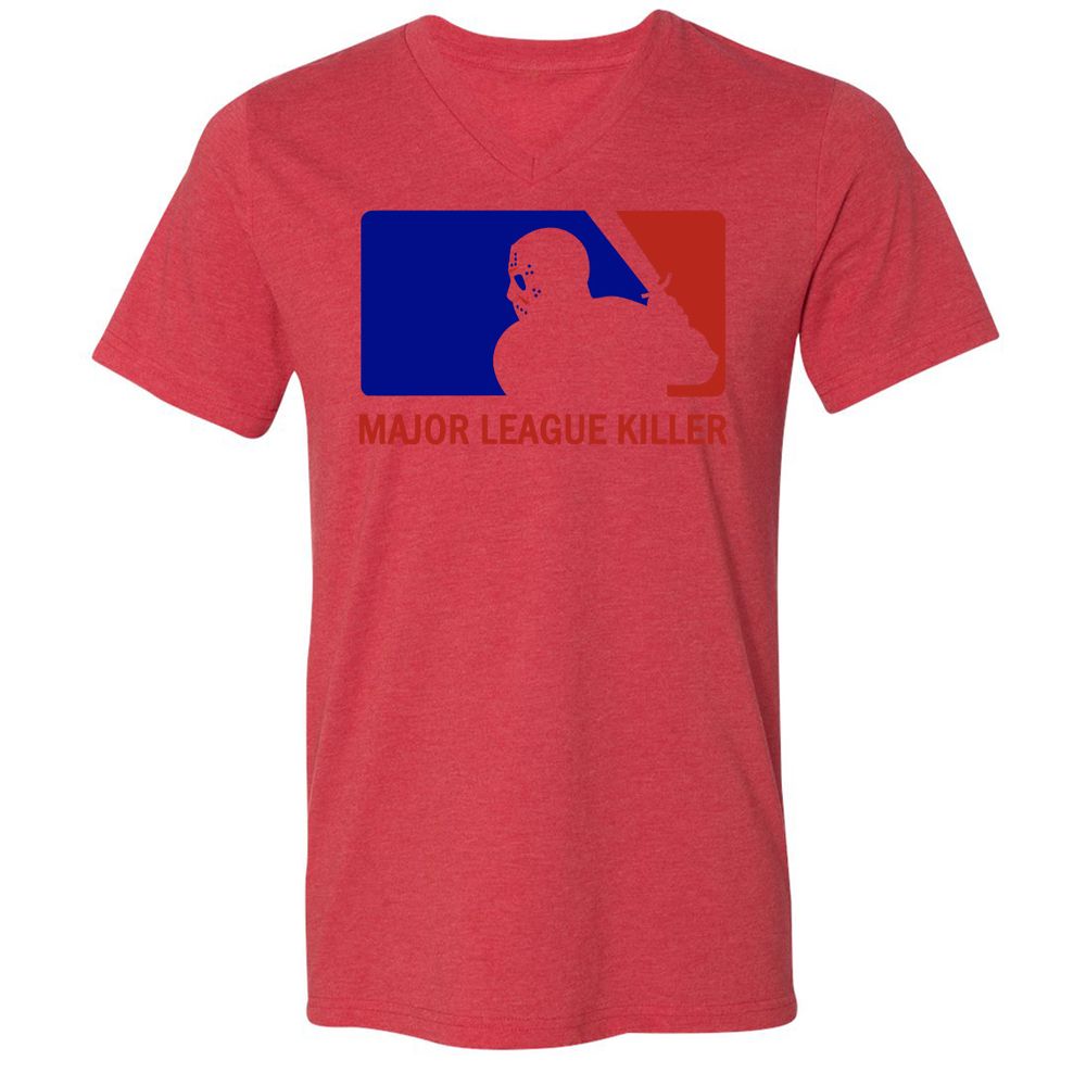 Unisex V-Neck T-Shirt - 1N2UFXBT - Heather Red - 5