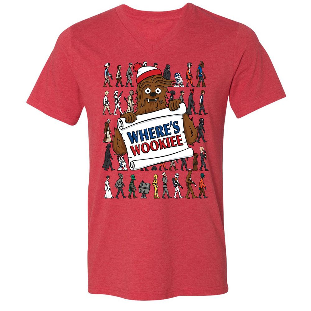 Unisex V-Neck T-Shirt - BA3KQKXQ - Heather Red - 5