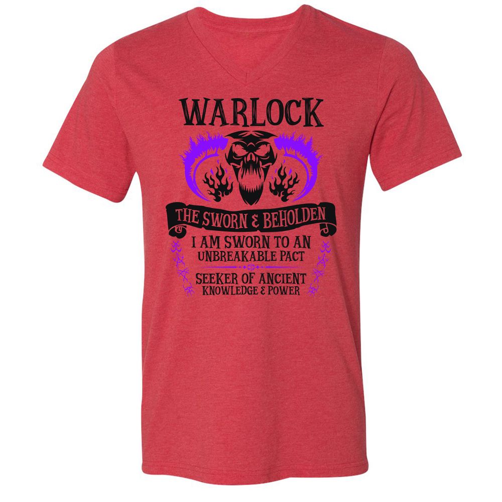 Unisex V-Neck T-Shirt - NPCEW7XV - Heather Red - 5