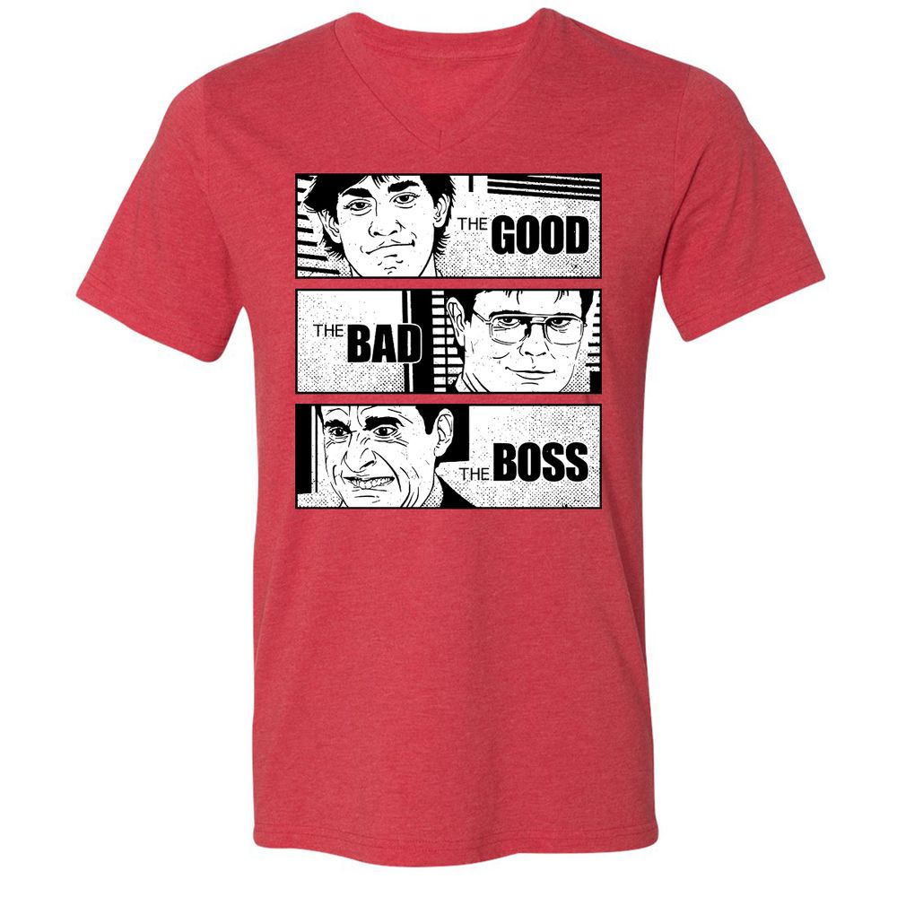 Unisex V-Neck T-Shirt - N32P66WQ - Heather Red - 5