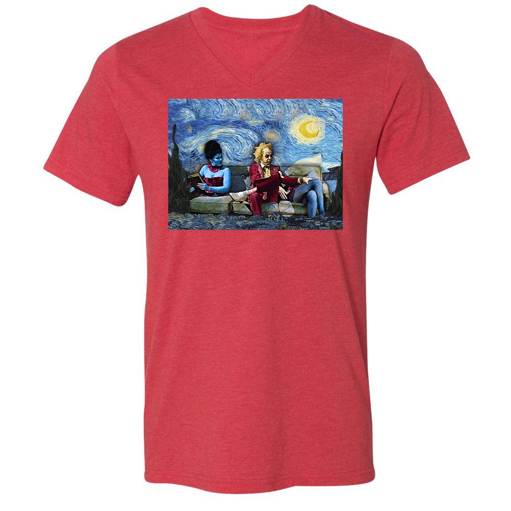 Unisex V-Neck T-Shirt - UCG35NQ5 - Heather Red - 5