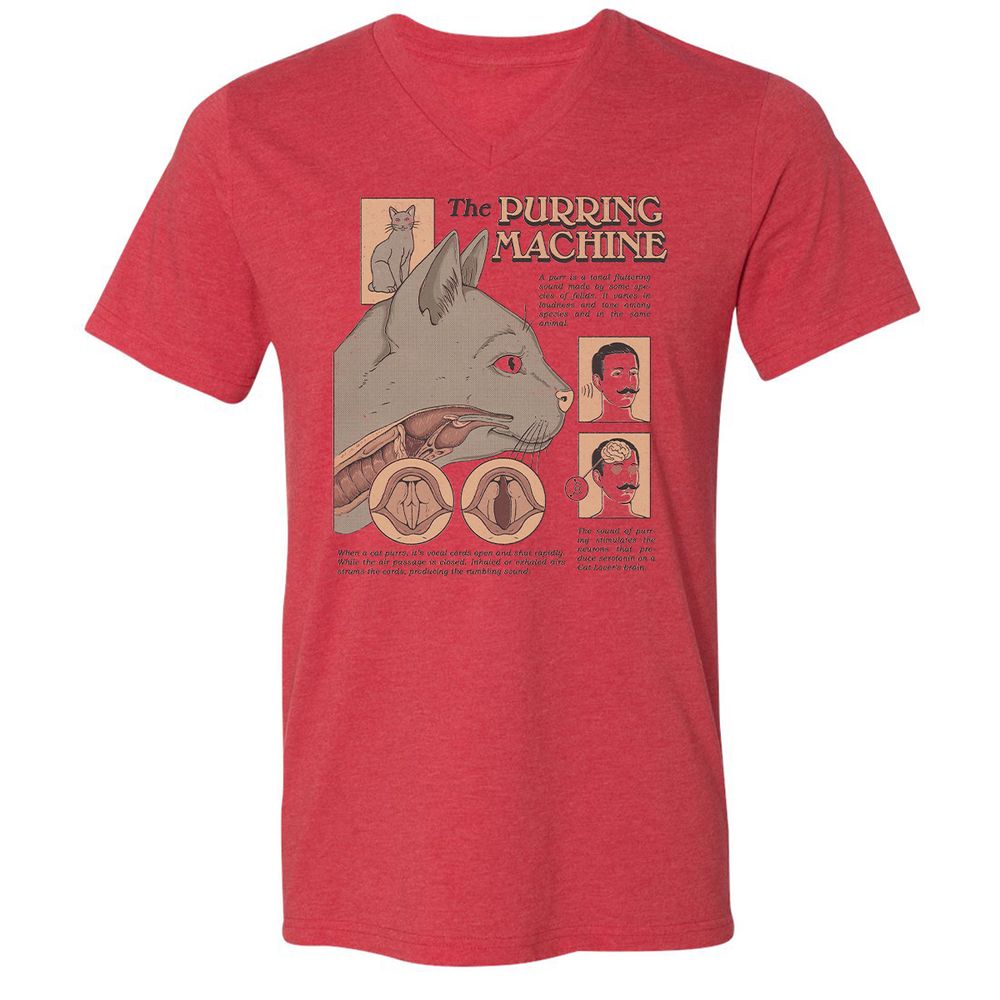 Unisex V-Neck T-Shirt - DJ8JTFLH - Heather Red - 5